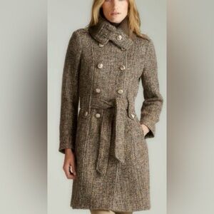 Calvin Klein brown tweed trench coat